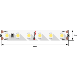 Лента светодиодная LUX3528 120LED/м 9,6Вт/м 24В IP33 Цвет:Холодный белый (6000K) (1метр) SWG